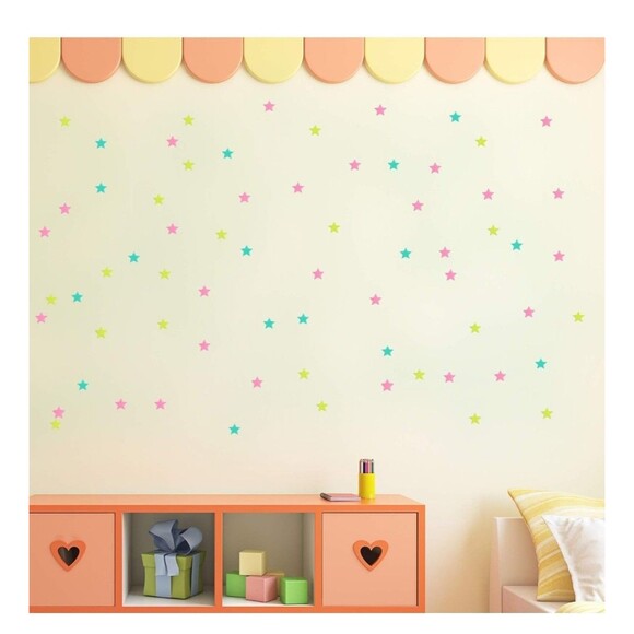 200 Pcs Colorful Glow in The Dark Luminous Stars Fluorescent Plastic Stickers - Picture 4 of 6